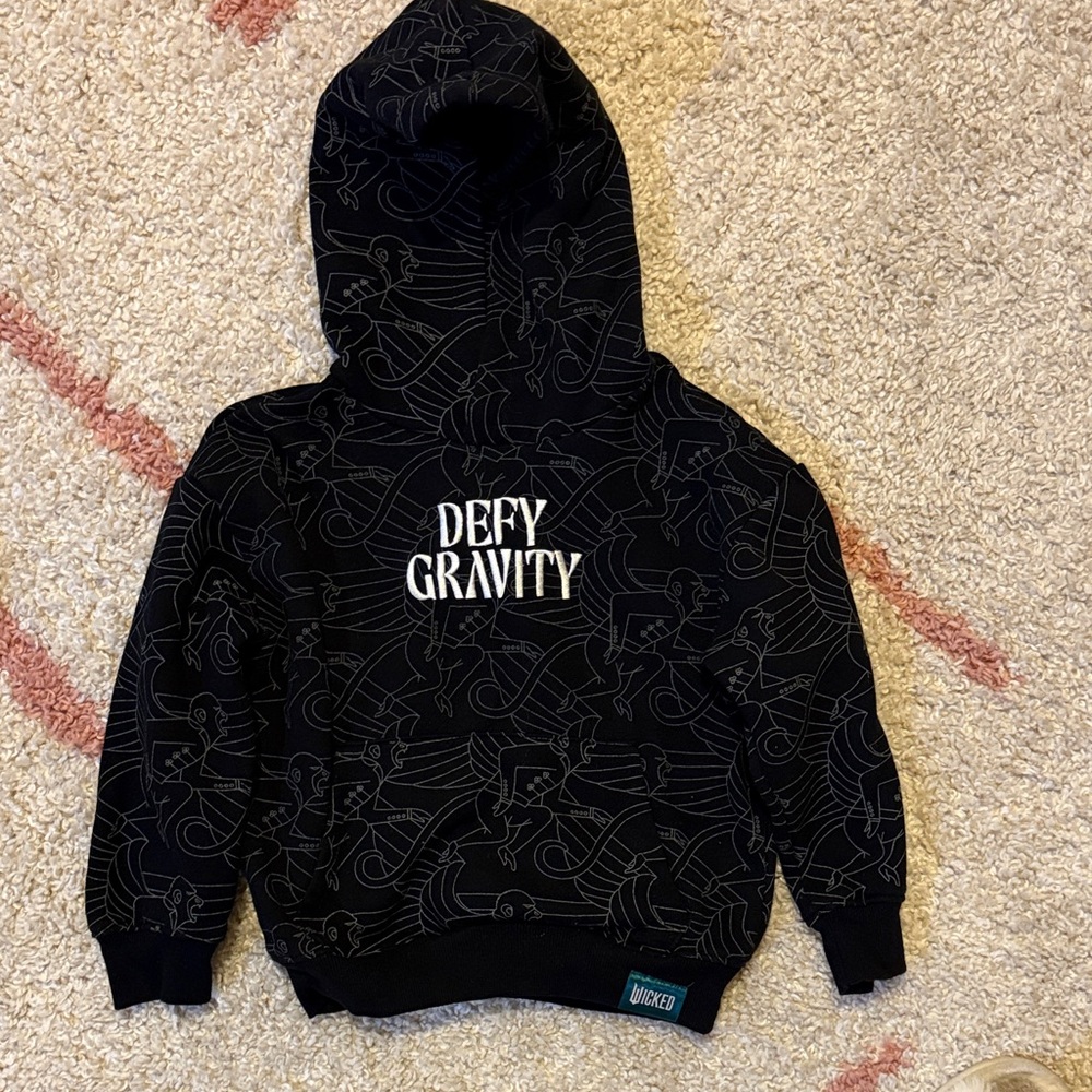 Wicked Black Defy Gravity kids XS Hoodie